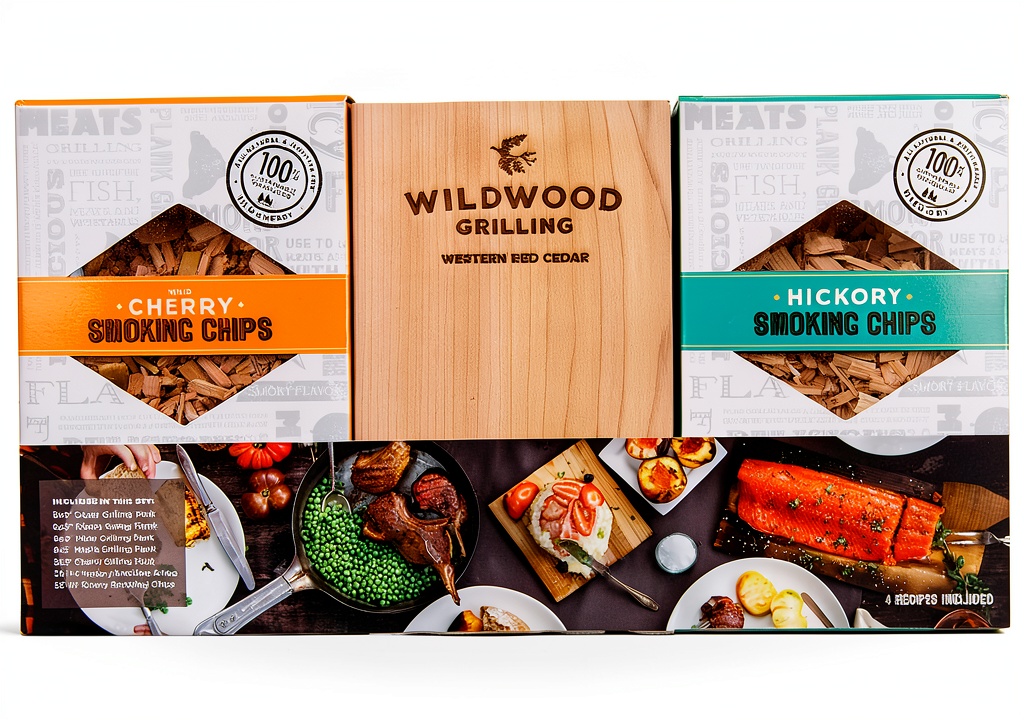 Wildwood Grilling Gift Set with assorted wood planks and chips