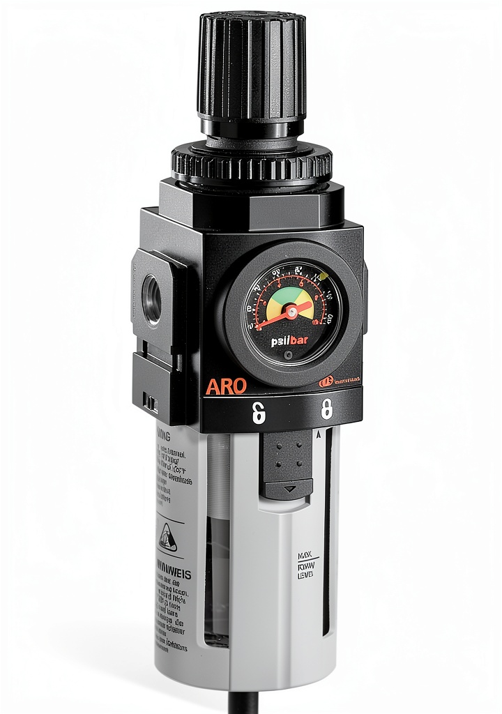 ARO Compressed Air Filter Regulator Lubricator installed in an industrial workshop