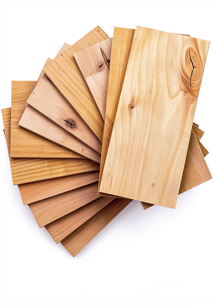 Alder grilling planks arranged on a grill with salmon and vegetables