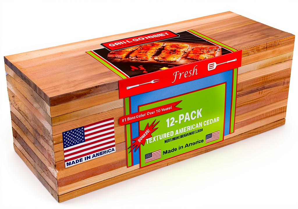 Grill Gourmet grilling planks on a barbecue grill with smoke rising