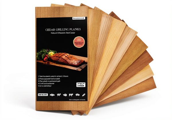 Baoyeewood Cedar Grilling Planks Natural Wood Smoky Flavor-0