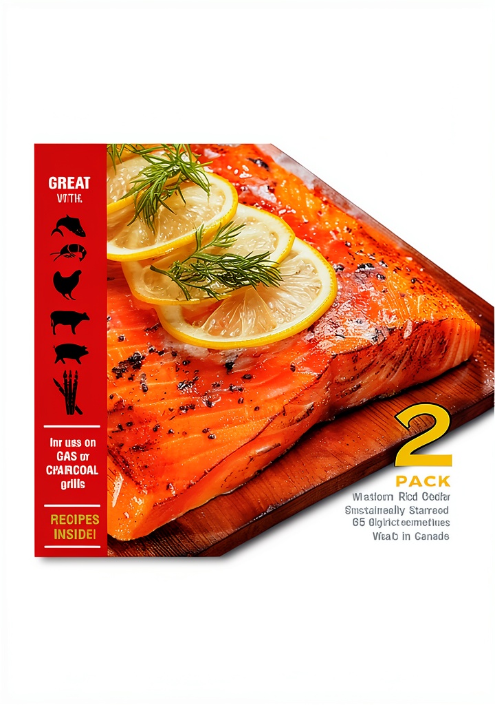 TrueFire Gourmet Cedar Grilling Planks on a grill with salmon