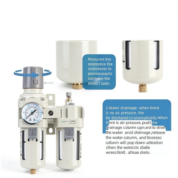 ZXVC Air Filter Regulator Brass FRL Unit Semi Auto Drain-3