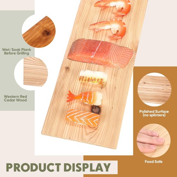 Landical Cedar Grilling Planks Smoky Flavor Salmon BBQ-2