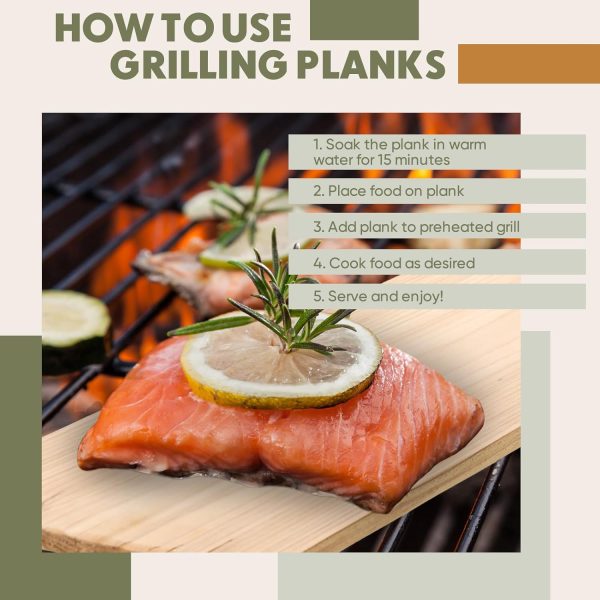 Landical Cedar Grilling Planks Smoky Flavor Salmon BBQ-3
